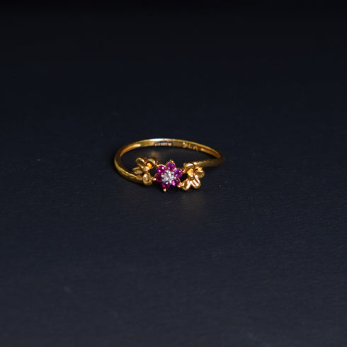 22 Carat Gold Ethnic Floral Designer Ring  1.56g by Mahita Collections